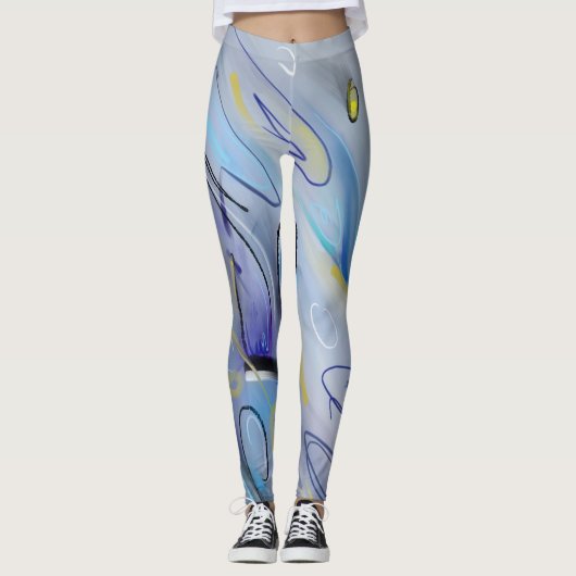 Lila abstrakt leggings (Vorderseite)