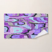 Lila Abstrakt mit Blau und Schwarz Badhandtuch Set (Handtuch)