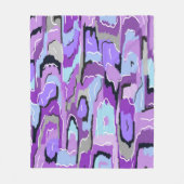 Lila Abstrakt mit Blau und Schwarz Fleecedecke (Vorderseite)