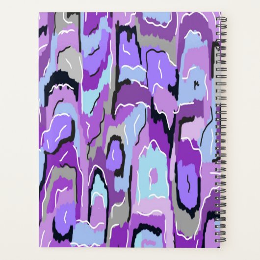Lila Abstrakt mit Blau und Schwarz Planer (Rückseite)