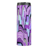 Lila Abstrakt mit Blau und Schwarz Thermosbecher (Rückseite)