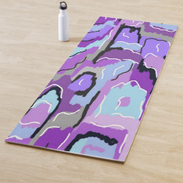 Lila Abstrakt mit Blau und Schwarz Yogamatte
