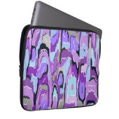 Lila Abstrakt mit blauen und schwarzen Akzenten Laptopschutzhülle (Vorne Rechts)