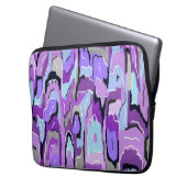 Lila Abstrakt mit blauen und schwarzen Akzenten Laptopschutzhülle (Vorderseite Links)