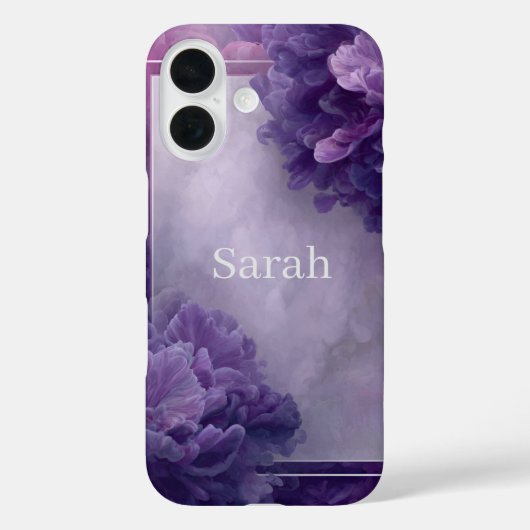 Lila Abstrakt, Weiße Linien Case-Mate iPhone Hülle (Rückseite)