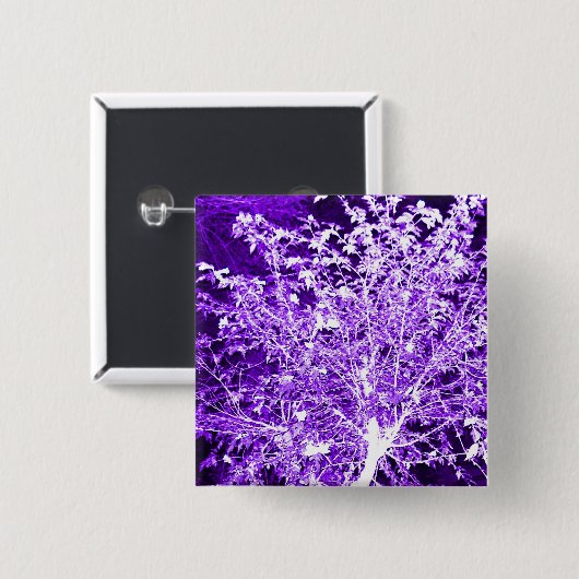 Lila, Abstrakte Baumzweige mit Violett Button (Vorne & Hinten)