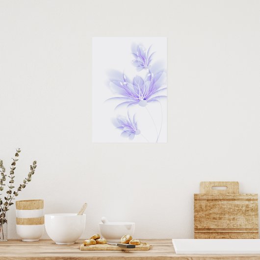 Lila abstrakte Blume Poster (Küche)