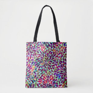 Lila Abstrakte Blume Tasche