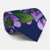 Lila Abstrakte Blumenart Krawatte (Gerollt)