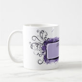 Lila Abstrakte Blumenhochzeit Kaffeetasse (Links)