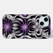 Lila abstrakte Blumenkunst Case-Mate iPhone Hülle (Rückseite (Horizontal))