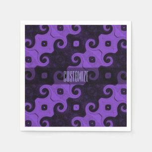 Lila Abstrakte Diamond Eye Curls Napkins 2 Serviette