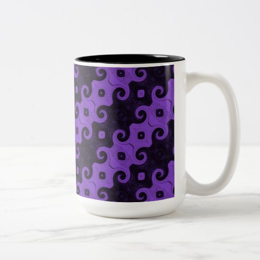 Lila Abstrakte Diamond Eye Curls Tasse (Rechts)