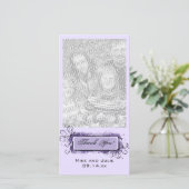 Lila Abstrakte Flora Vielen Dank Dankeskarte (Stehend Vorderseite)