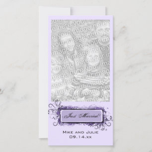 Lila Abstrakte Floral Just Married Ankündigung