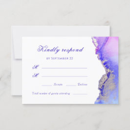 Lila Abstrakte Hochzeitkarte RSVP Karte