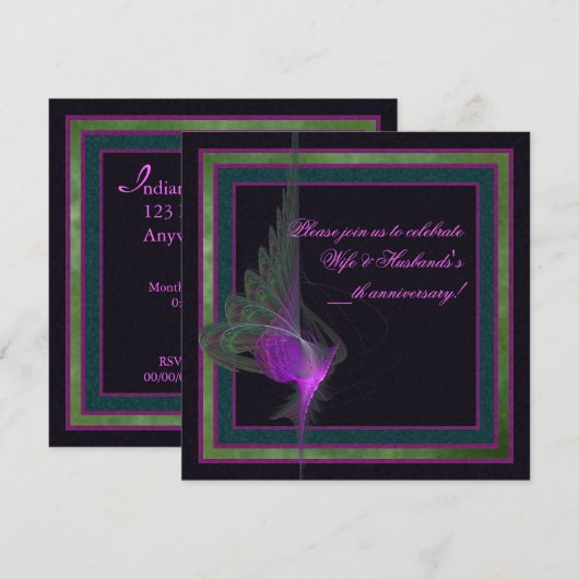 Lila Abstrakte Kunst Einladung (Vorne/Hinten)