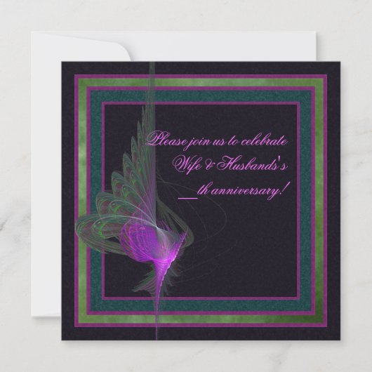 Lila Abstrakte Kunst Einladung (Vorderseite)