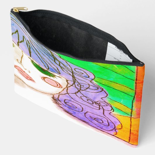 Lila Abstrakte Kunst Zubehörtasche (Offen)