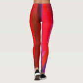 Lila Abstrakte Malerei in Rot Leggings (Rückseite)