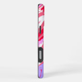 Lila Abstrakte Marmorfarbe iPhone Hülle (Rechte Seite)