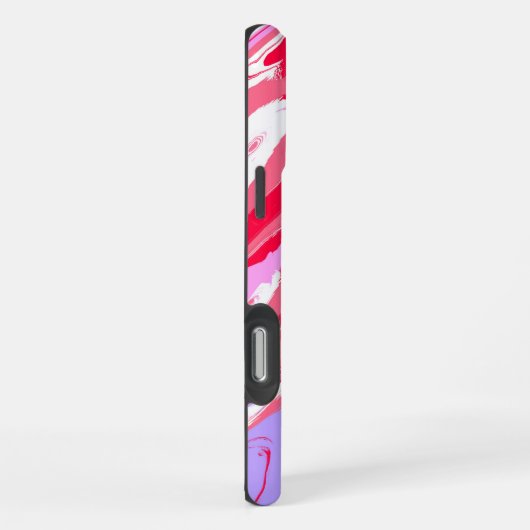 Lila Abstrakte Marmorfarbe iPhone Hülle (Rechte Seite)