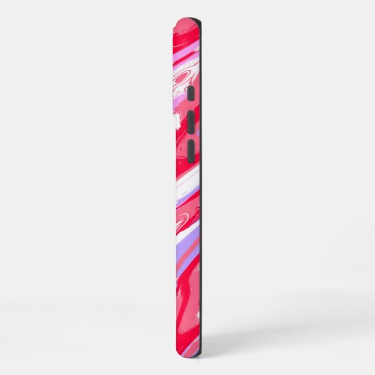 Lila Abstrakte Marmorfarbe iPhone Hülle (Linke Seite)