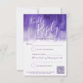 Lila abstrakte moderne Hochzeitsantwort UAWG QR Einladung (Rückseite)