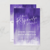 Lila abstrakte moderne Hochzeitsantwort UAWG QR Einladung (Vorne/Hinten)