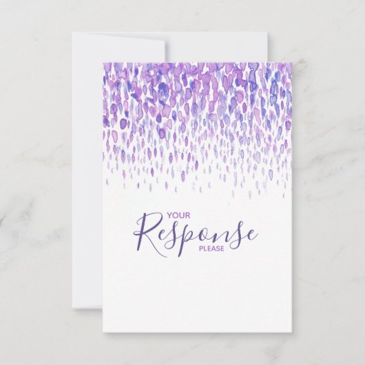 Lila abstrakte moderne Hochzeitsantwort UAWG RSVP Karte (Vorderseite)