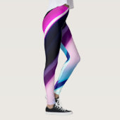 Lila Abstrakte Multiprint-Leggings Leggings (Rechts)