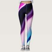 Lila Abstrakte Multiprint-Leggings Leggings (Vorderseite)