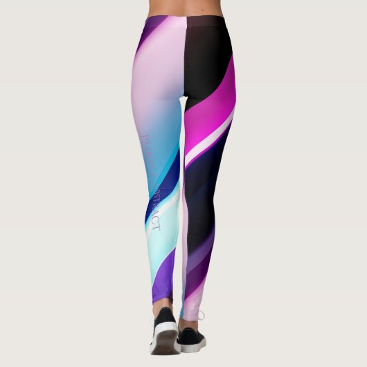 Lila Abstrakte Multiprint-Leggings Leggings (Rückseite)