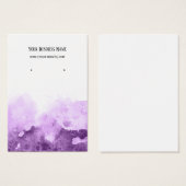 Lila Abstrakte Ombre Wasserfarben-Ohrkarte (Vorne & Hinten)