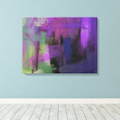 Lila Abstrakte StretchCanvas Leinwanddruck (Insitu (Holzboden))