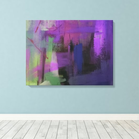 Lila Abstrakte StretchCanvas Leinwanddruck (Insitu (Holzboden))