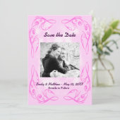 Lila Abstrakte Swirr-Save the Date-Karte Save The Date (Stehend Vorderseite)