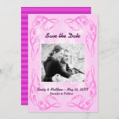 Lila Abstrakte Swirr-Save the Date-Karte Save The Date (Vorne/Hinten)