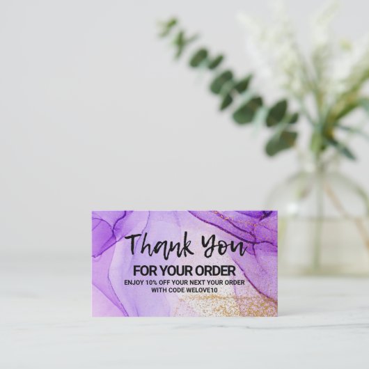 Lila Abstrakte Visitenkarte (Stehend Vorderseite)