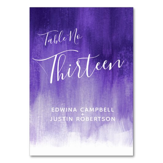 Lila abstrakte Wäsche Moderne Tischnummer 13 (Rückseite)
