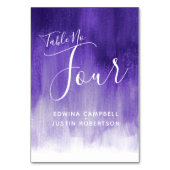 Lila abstrakte Wäsche Moderne Tischnummer vier (Vorderseite)