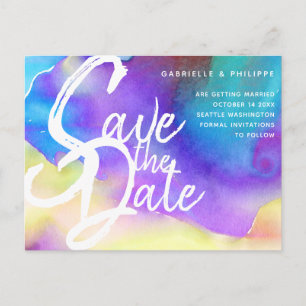 Lila abstrakte Wasserfarbe, kühn, chic und modern Postkarte