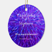 Lila Abstrakte Weihnachtsfeier Keramikornament (Links)
