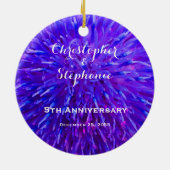 Lila Abstrakte Weihnachtsfeier Keramikornament (Hinten)