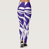 Lila Abstrakte Zebra Print Frauen Leggings (Rückseite)