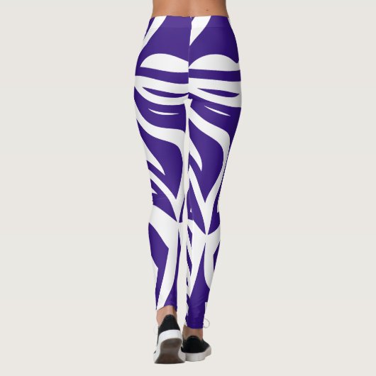Lila Abstrakte Zebra Print Frauen Leggings (Rückseite)