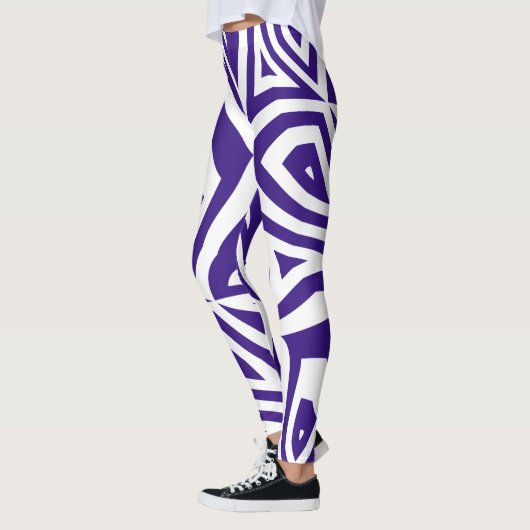 Lila Abstrakte Zebra Print Frauen Leggings (Links)