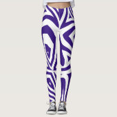 Lila Abstrakte Zebra Print Frauen Leggings (Vorderseite)