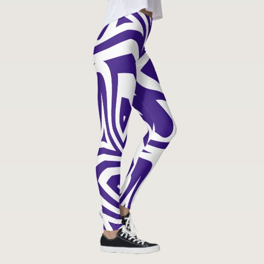 Lila Abstrakte Zebra Print Frauen Leggings (Rechts)