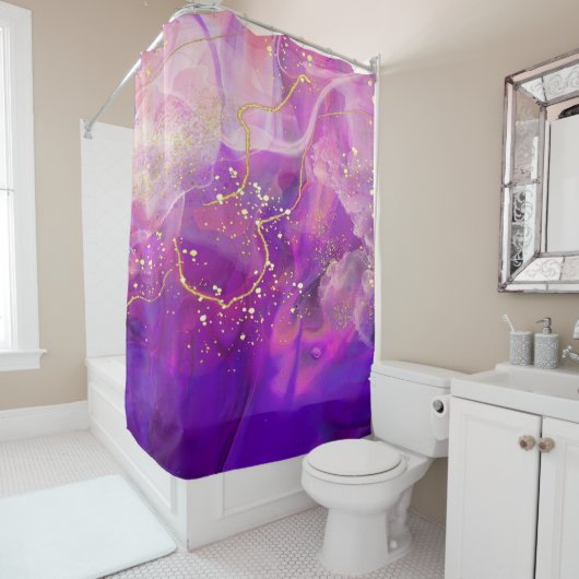 Lila Abstrakter Duschvorhang (Beispiel)